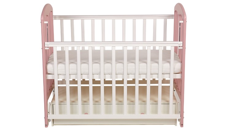 Кровать детская Polini kids Simple 328, белый-розовый в Архангельске - изображение 3