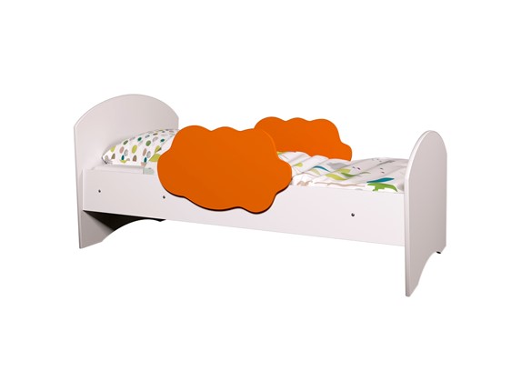 Детская кровать Тучка, корпус Белый, фасад Оранжевый в Архангельске - изображение