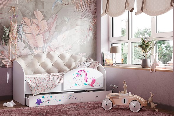 Детская кровать Звездочка с бортиком, Бежевый в Архангельске - изображение