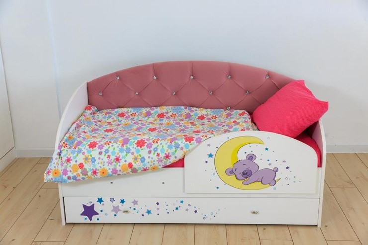 Детская кровать односпальная Звездочка с бортиком, Розовый в Архангельске - изображение 6