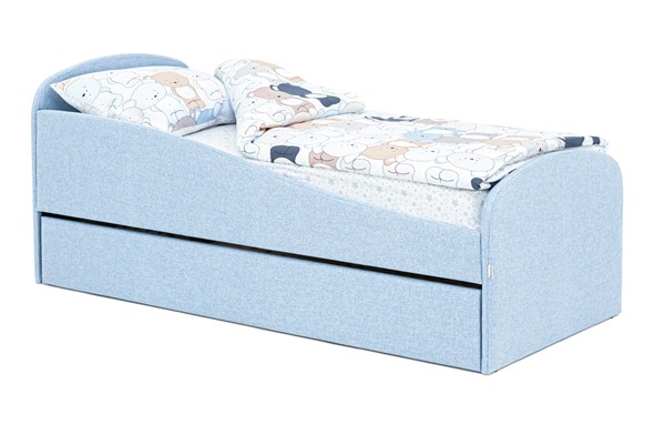 Детская кровать с ящиком Letmo небесный (рогожка) в Архангельске - изображение