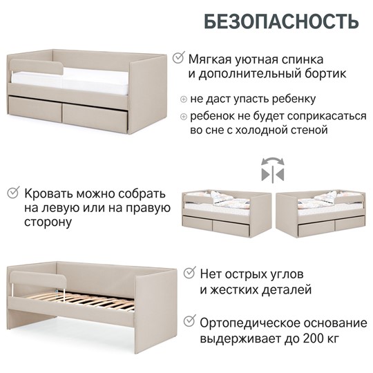 Мягкая кровать Soffal холодный бежевый (микрошенилл) в Архангельске - изображение 19