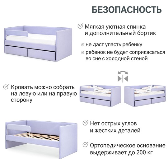 Мягкая кровать Soffal нежная сирень (микрошенилл) в Архангельске - изображение 20