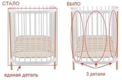 Кроватка детская POLINI Kids Simple 350 Белый / Бук в Архангельске - изображение 16