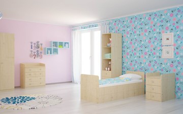 Кровать для новорожденных с комодом POLINI Kids Simple 1100 Натуральный в Архангельске - предосмотр 4