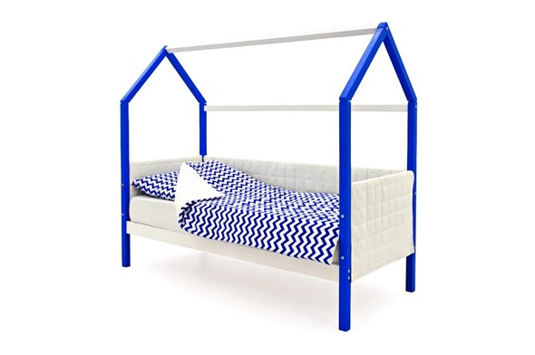 Кровать-домик в детскую «Svogen сине-белый» мягкая в Архангельске - изображение