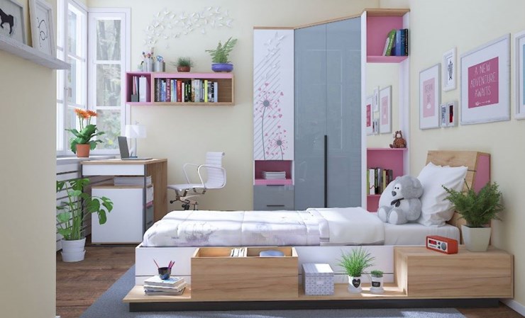 Детская спальня Урбан Набор 3, розовый в Архангельске - изображение