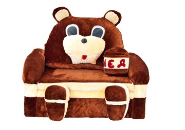 Детский диван Медведь с подушкой, ширина 120 см в Архангельске - предосмотр