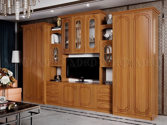 Гостиный гарнитур Альберт со шкафами, глянцевый в Архангельске - изображение