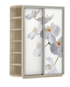 Шкаф 2-х створчатый Экспресс 1900x600x2200, со стеллажом, Орхидея белая/дуб сонома в Архангельске