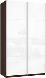 Шкаф-купе 2-х дверный Прайм (Белое стекло/Белое стекло) 1200x570x2300, венге в Архангельске - предосмотр