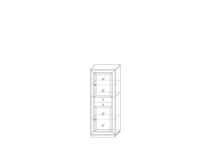 Шкаф  (2 стеклодвери, 2 ящика) Прато 776, Ясень/Светлый жемчуг в Архангельске - изображение 1