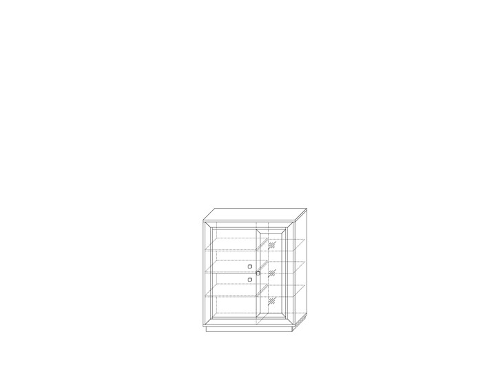 шкаф 3-х дверный (1 стеклодверь) низкий Прато 1179, Ясень светлый \ жемчуг в Архангельске - изображение 1