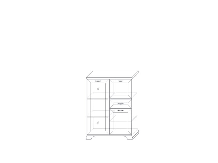 Шкаф низкий  (1 стеклодверь) Сиена, Бодега белый / патина золото в Архангельске - изображение 1