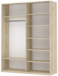 Шкаф 2-х створчатый Прайм (Белое стекло/Белое стекло) 1200x570x2300, бетон в Архангельске - предосмотр 1