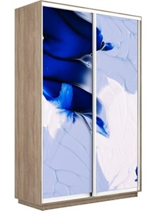 Шкаф 2-дверный Экспресс 1200x450x2200, Абстракция бело-голубая/дуб сонома в Архангельске