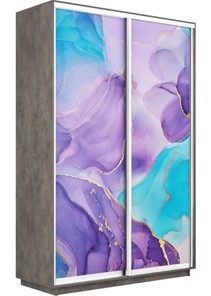 Шкаф 2-дверный Экспресс 1200x450x2200, Абстракция фиолетовая/бетон в Архангельске