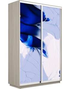 Шкаф 2-створчатый Экспресс 1400x600x2400, Абстракция бело-голубая/шимо светлый в Архангельске