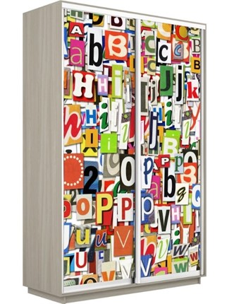 Шкаф двухдверный Экспресс 1400x600x2400, Буквы/шимо светлый в Архангельске - изображение