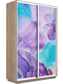 Шкаф 2-дверный Экспресс 1600x450x2400, Абстракция фиолетовая/дуб сонома в Архангельске