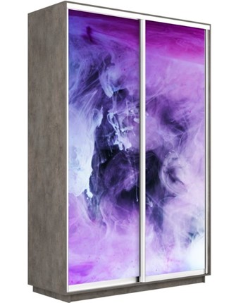 Шкаф 2-створчатый Экспресс 1600x600x2200, Фиолетовый дым/бетон в Архангельске - изображение