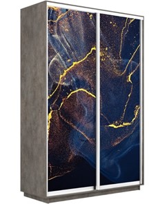 Шкаф 2-створчатый Экспресс 1600x600x2400, Абстракция золотая пыль/бетон в Архангельске