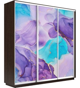 Шкаф 3-х дверный Экспресс 1800х450х2200, Абстракция фиолетовая/венге в Архангельске