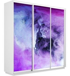 Шкаф трехдверный Экспресс 2400х450х2200, Фиолетовый дым/белый снег в Архангельске