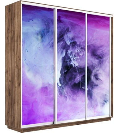 Шкаф 3-х дверный Экспресс 2400х600х2200, Фиолетовый дым/дуб табачный в Архангельске - изображение