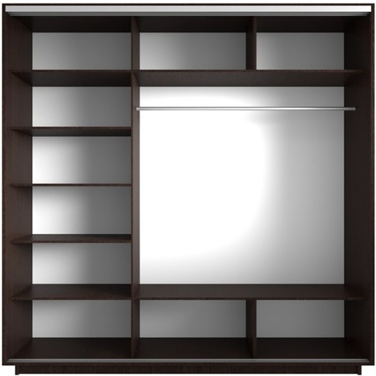 Шкаф 3-дверный Экспресс со стеллажом, 2100х600х2200, Париж/венге в Архангельске - изображение 1