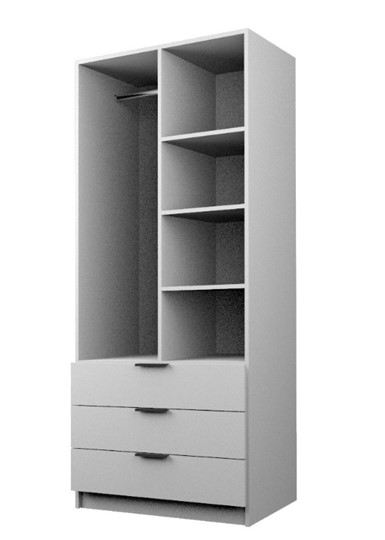 Распашной шкаф ЭШ3-РС-19-8-3я, Белый 190х80х52 в Архангельске - изображение 1