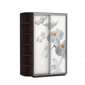 Шкаф 2-х створчатый Экспресс 1700x600x2200, со стеллажом, Орхидея белая/венге в Архангельске