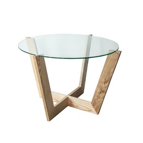 Стеклянный столик в зал Оникс-10, Натуральный массив/Прозрачное стекло в Архангельске