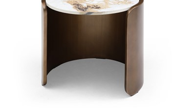 Журнальный круглый стол ET3095CI (D40) белая керамика /бронзовый в Архангельске - предосмотр 2