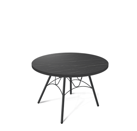 Круглый столик SHT-S100 / SHT-ТT 60 ЛДСП (камень пьетра гриджио черный/черный муар) в Архангельске - изображение