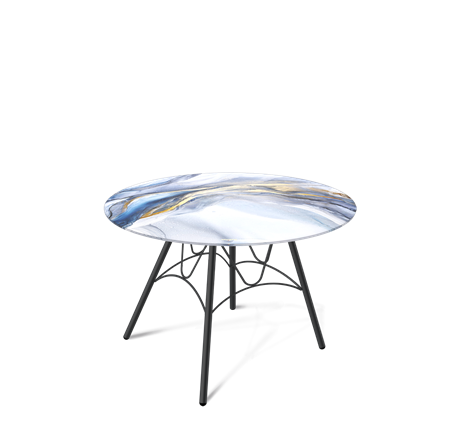 Круглый столик SHT-S100 / SHT-TT32 60 стекло/МДФ (млечный путь/черный муар) в Архангельске - изображение