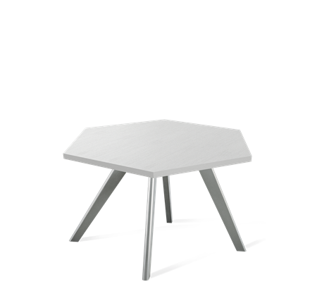 Шестигранный столик SHT-S39 / SHT-ТT20 70 ЛДСП (серебристый матовый/серый) в Архангельске - изображение