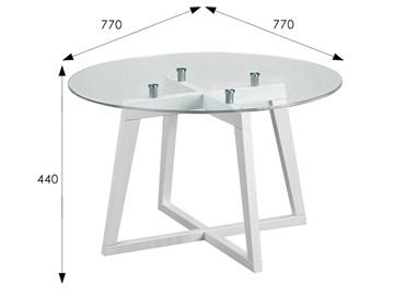 Стеклянный столик Рилле-445 (белый) в Архангельске - предосмотр 4