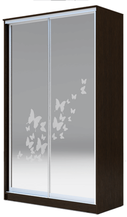 Шкаф 2-х створчатый 2200х1682х420 два зеркала, "Бабочки" ХИТ 22-4-17-66-05 Венге Аруба в Архангельске - изображение