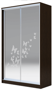 Шкаф 2-х створчатый 2200х1200х420 два зеркала, "Бабочки" ХИТ 22-4-12-66-05 Венге Аруба в Архангельске