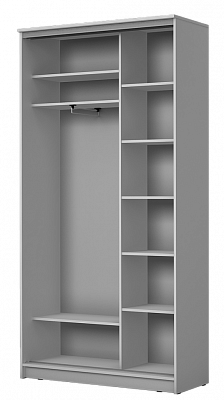 Шкаф 2-х створчатый Хит-22-4-12-22 с цветным стеклом, белое №10, Графит в Архангельске - изображение 1