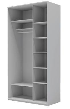 Шкаф 2-х створчатый Хит-22-14-22 с цветным стеклом, средне-серый 074, Белый корпус в Архангельске - изображение 1
