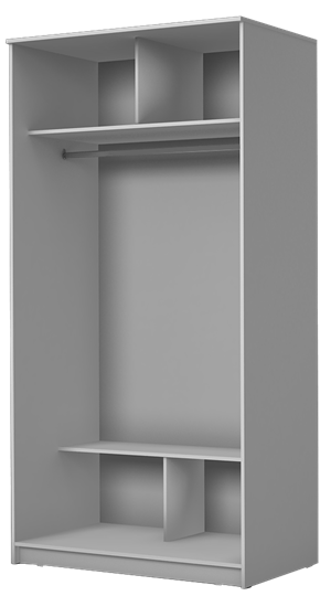 Шкаф двухдверный Хит-22-12/2-22 с цветным стеклом, темно-серый 073, Графит в Архангельске - изображение 1