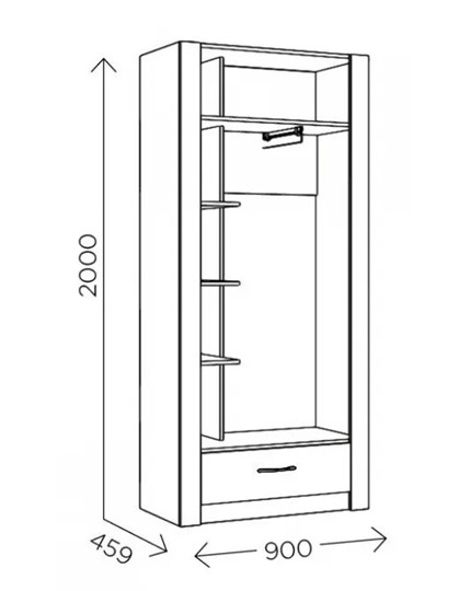 Шкаф гардеробный Ева 5 М1 дуб ирландский/белый матовый в Архангельске - изображение 2