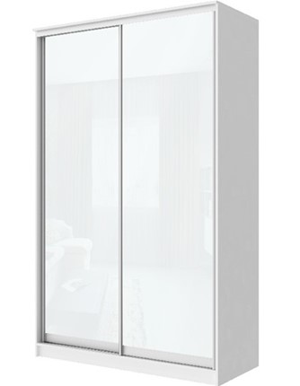 Шкаф 2-х створчатый Хит-22-15-22 с цветным стеклом, белое №10, Белый корпус в Архангельске - изображение