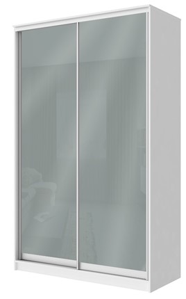 Шкаф Хит-22-4-12/2-22 с цветным стеклом, средне-серый 074, Белый в Архангельске - изображение