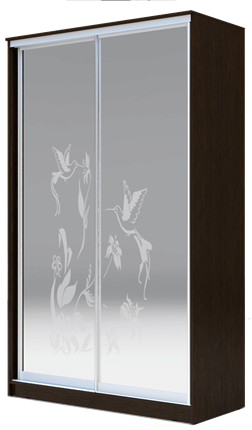 Шкаф 2-х створчатый 2200х1362х620 два зеркала, "Колибри" ХИТ 22-14-66-03 Венге Аруба в Архангельске - изображение