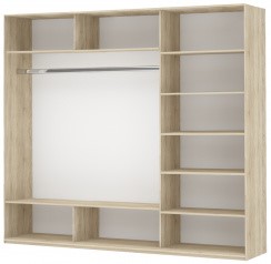 Шкаф 3-х створчатый Прайм (Зеркало/Белое стекло/Зеркало) 2100x570x2300, венге в Архангельске - изображение 1