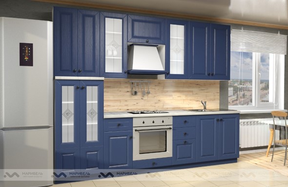Гарнитур на кухню Вена 2800, цвет Синий в Архангельске - изображение