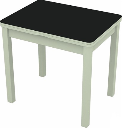 Кухонный стол раздвижной Бари дерево №8 (стекло черное/белый) в Архангельске - изображение